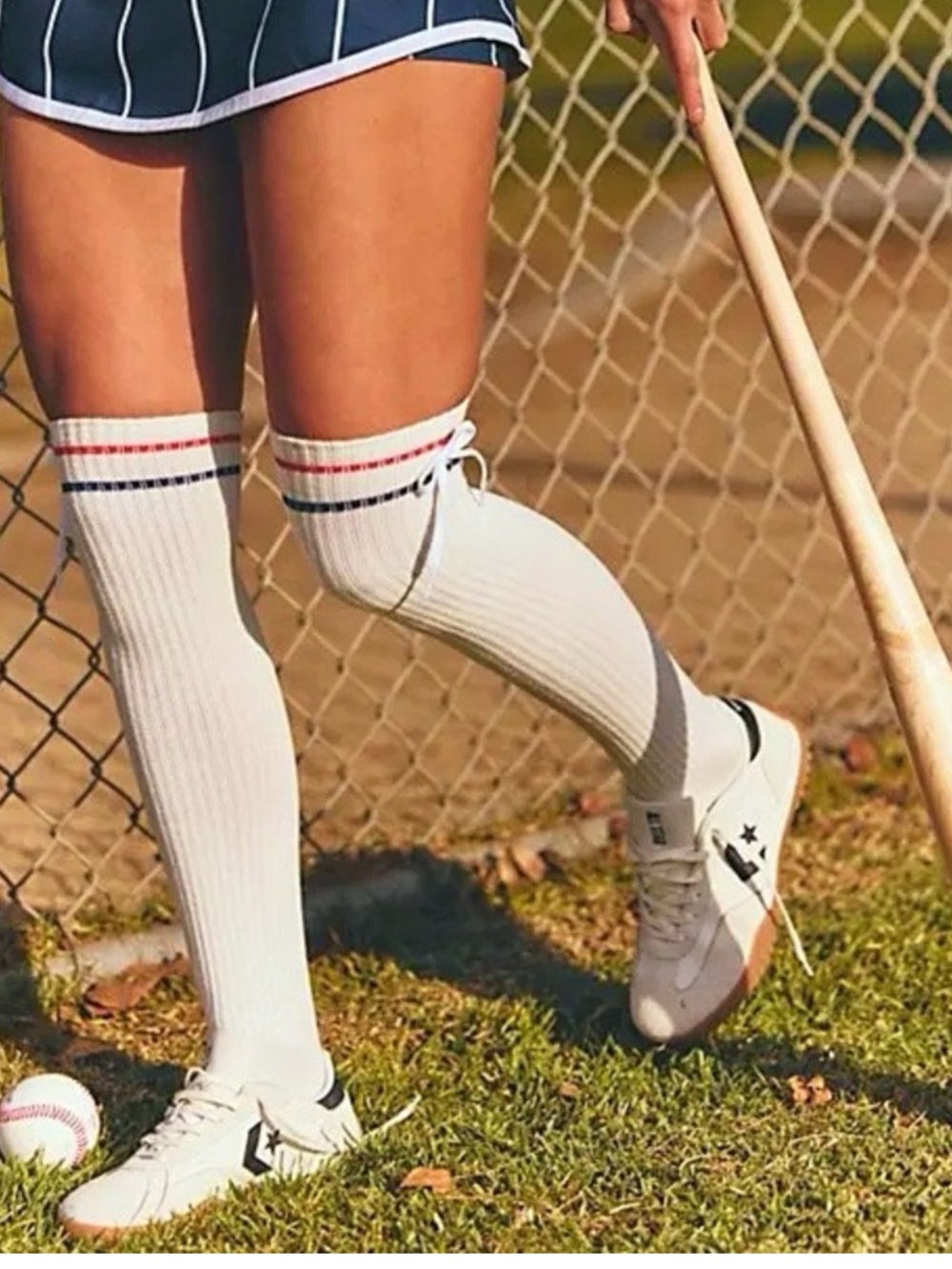 For Movement by Free People Foul Shot White Over-The-Knee Athletic Socks NWT